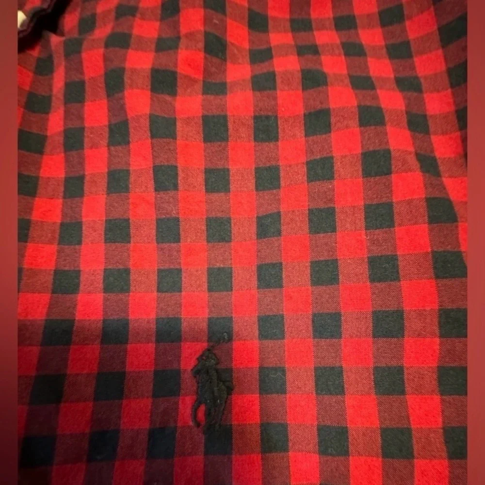 Polo Ralph Lauren Red and Black Plaid Men's Shirt CUSTOM FIT